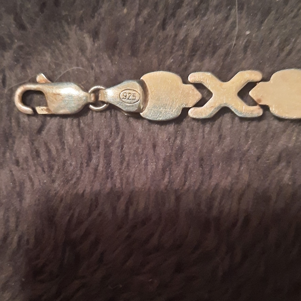 Solid Sterling Silver Bracelet .925 7.5" - image 2